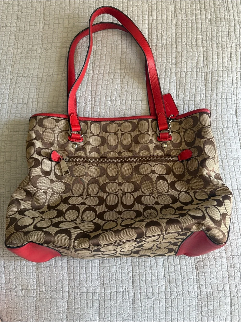 !!SOLD!! Coach Brown Signature Canvas Tote